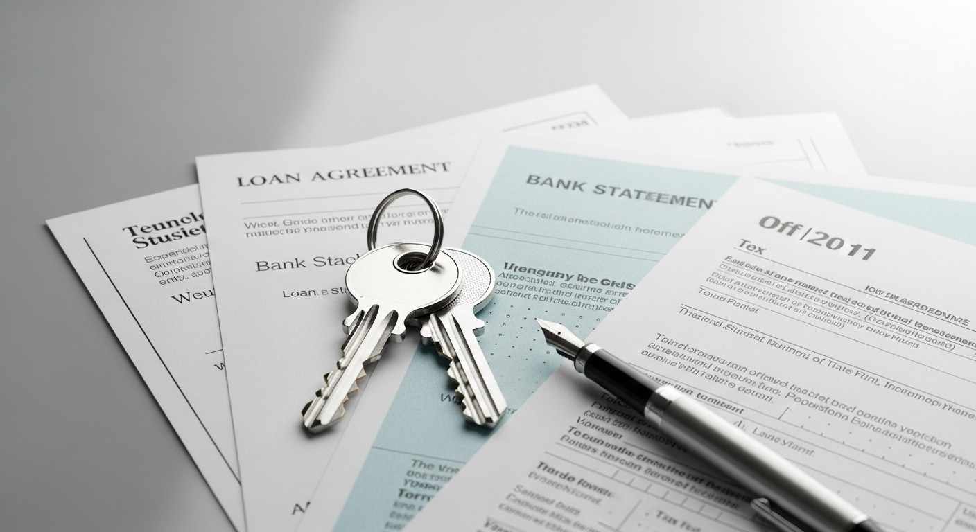 House keys and a pen on mortgage documents, illustrating the final steps of a successful home refinance
