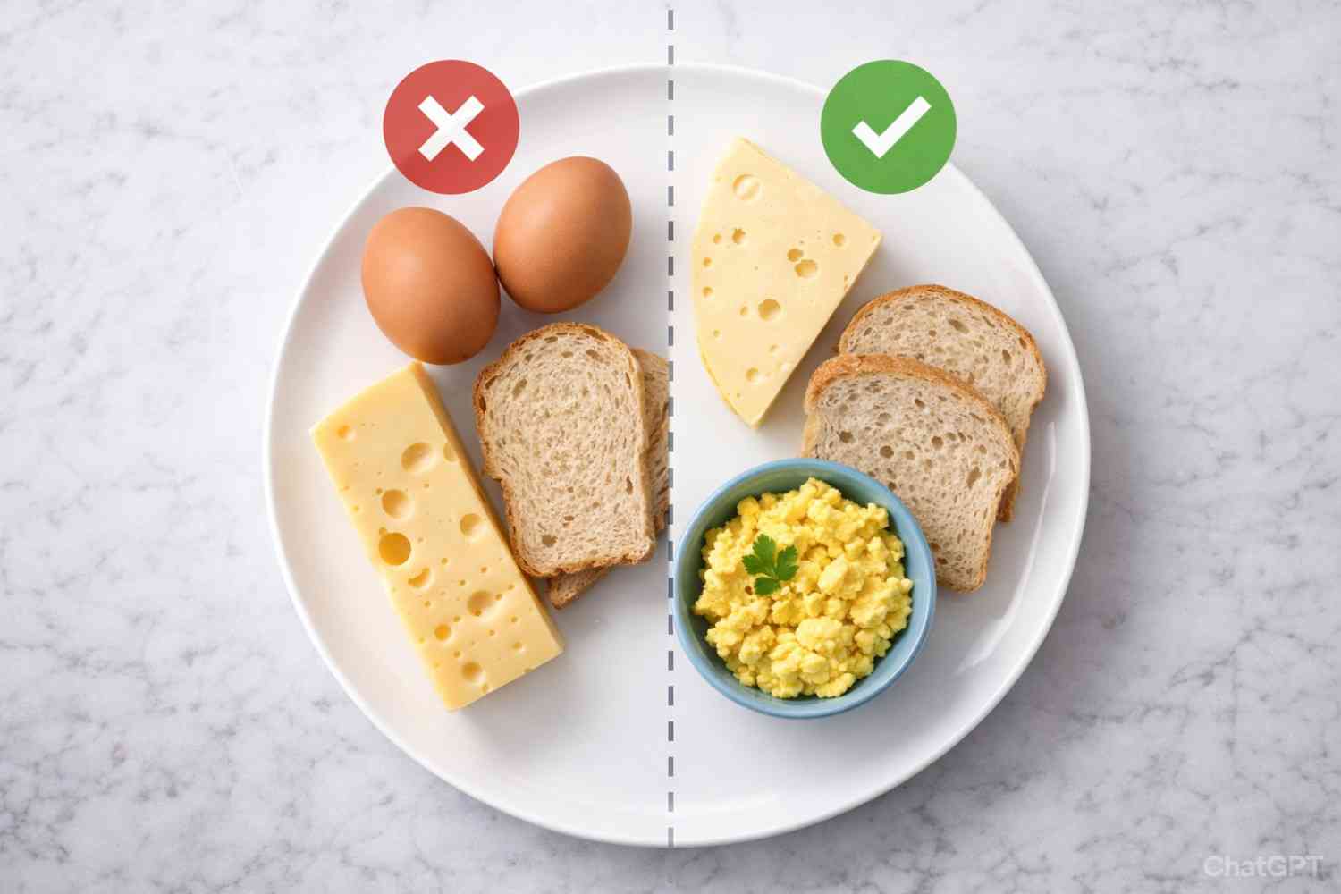 Various healthy food choices and alternatives